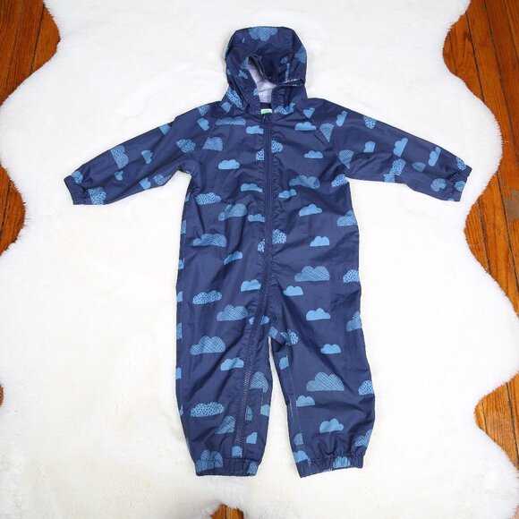 BABY BODEN Clouds Waterproof Hooded Rain Suit with Storage Pouch - Picture 1 of 9